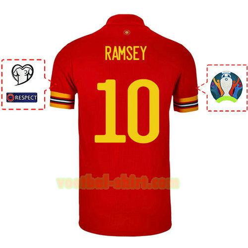 aaron ramsey 10 wales thuis shirt 2020 mannen