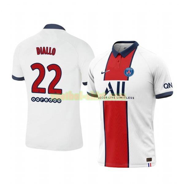 abdou diallo 22 paris saint germain uit shirt 2020-2021 mannen