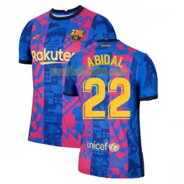 abidal 22 barcelona 3e shirt 2021 2022 blauw rood mannen