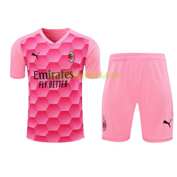 ac milan doelman shirts+pantalón 2021 roze mannen