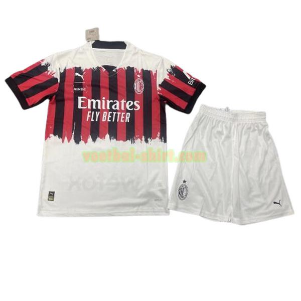 ac milan fourth shirt 2022 rood wit kinderen