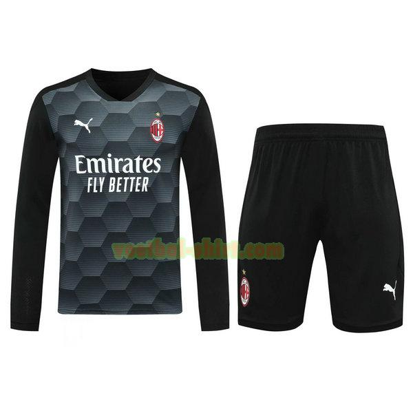 ac milan lange mouwen doelman shirts+pantalón 2021 zwart mannen