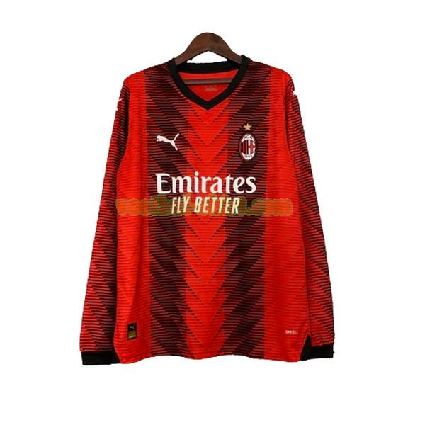 ac milan lange mouwen thuis shirt 2023 2024 rood mannen