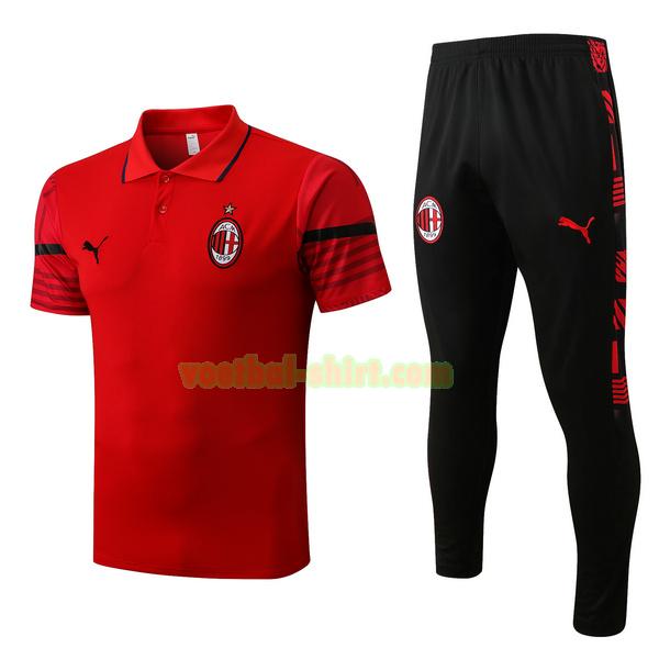 ac milan set polo 2022 2023 rood mannen