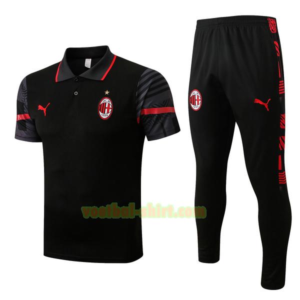 ac milan set polo 2022 2023 zwart mannen