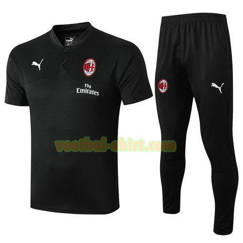 ac milan set poloshirt 2019-2020 zwart mannen