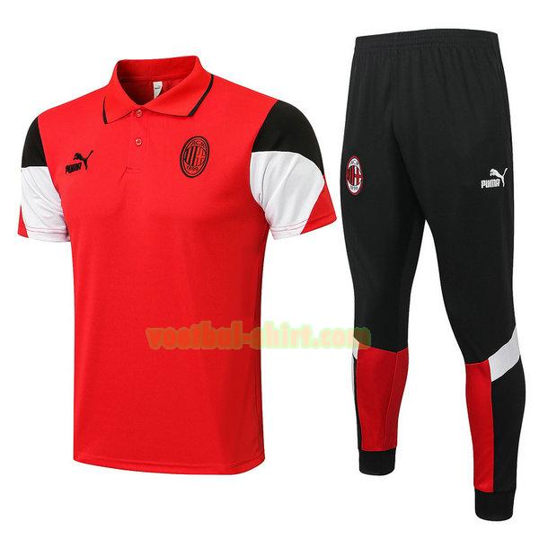 ac milan set poloshirt 2021 2022 rood mannen