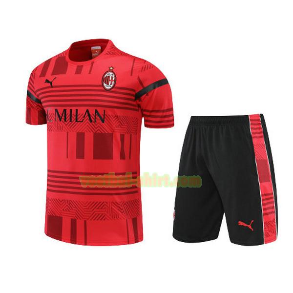 ac milan set training shirt 2022 2023 rood mannen