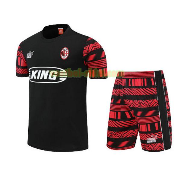 ac milan set training shirt 2022 2023 zwart mannen