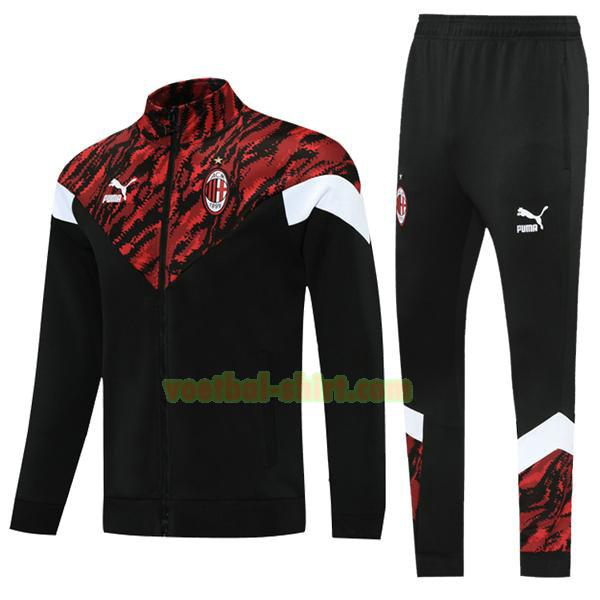 ac milan set trainingspak 2021 2022 zwart rood mannen