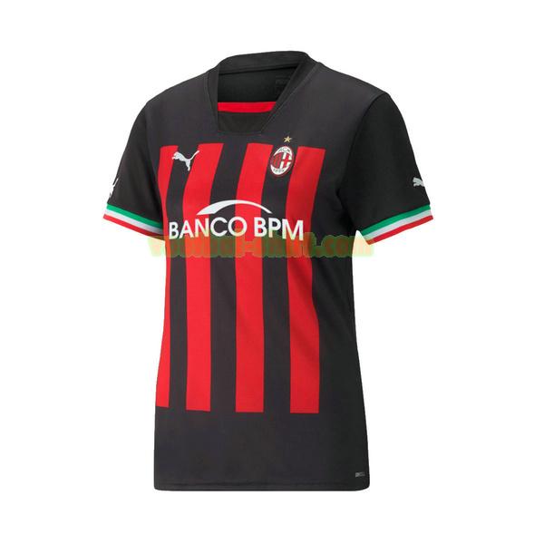 ac milan thuis shirt 2022 2023 rood blauw dames