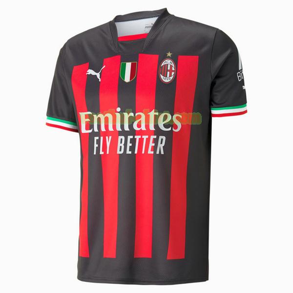 ac milan thuis shirt 2022 2023 thailand rood zwart mannen