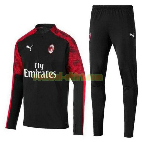 ac milan trainingspak 2019-2020 zwart rood mannen