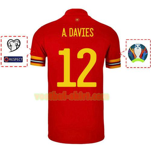 adam davies 12 wales thuis shirt 2020 mannen