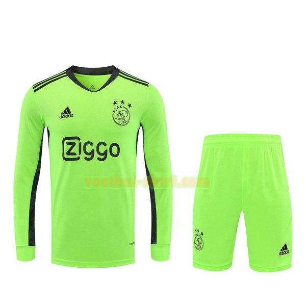 ajax lange mouwen doelman shirts+pantalón 2021 groen mannen