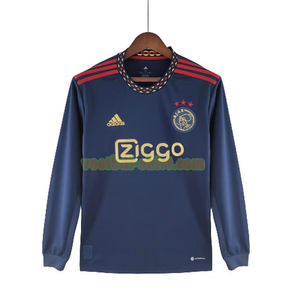 ajax lange mouwen uit shirt 2022 2023 blauw mannen