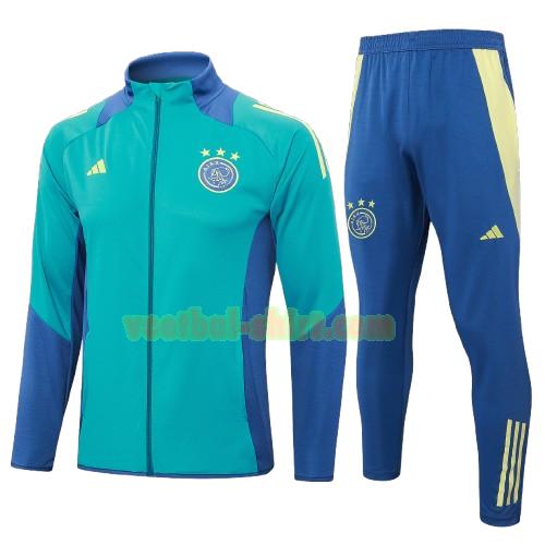 ajax set long zipper trainingspak 2024 2025 groen kinderen