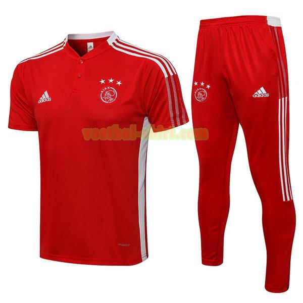 ajax set poloshirt 2021 2022 rood mannen