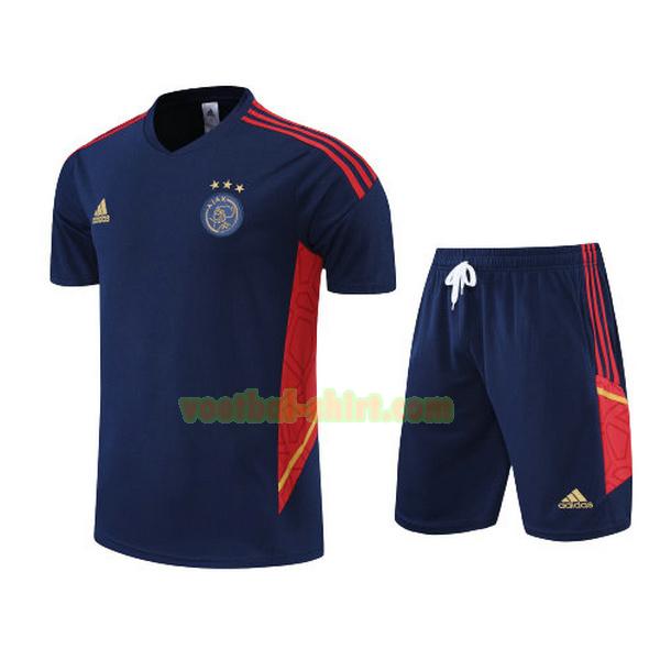 ajax set training shirt 2022 2023 blauw mannen