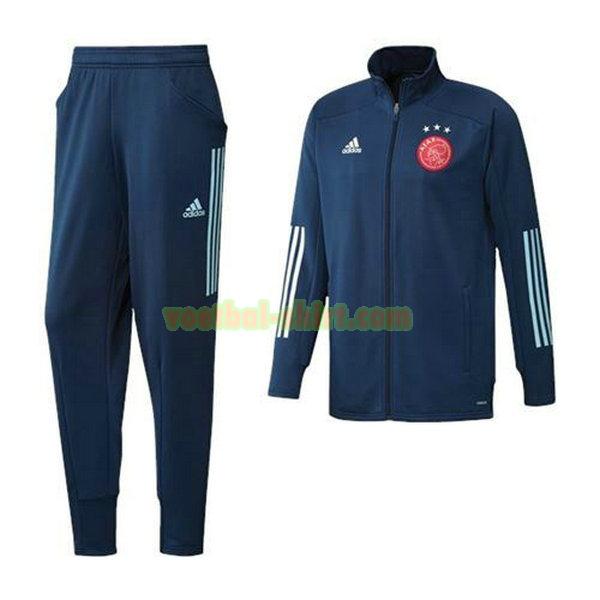 ajax set trainingspak 2020-2021 blauw mannen