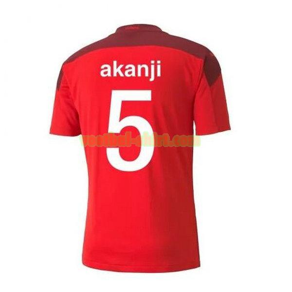 akanji 5 zwitserland thuis shirt 2020-2021 rood mannen