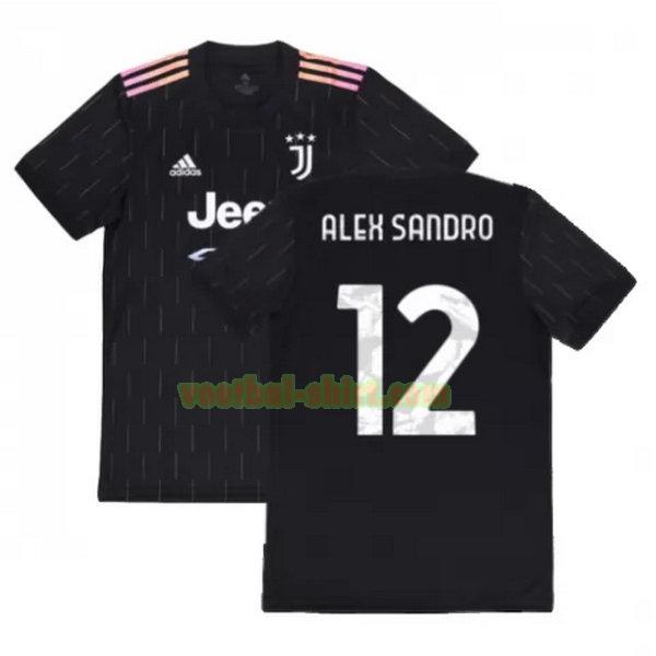 alex sandro 12 juventus uit shirt 2021 2022 zwart mannen