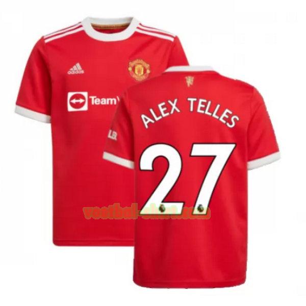 alex telles 27 manchester united thuis shirt 2021 2022 rood mannen