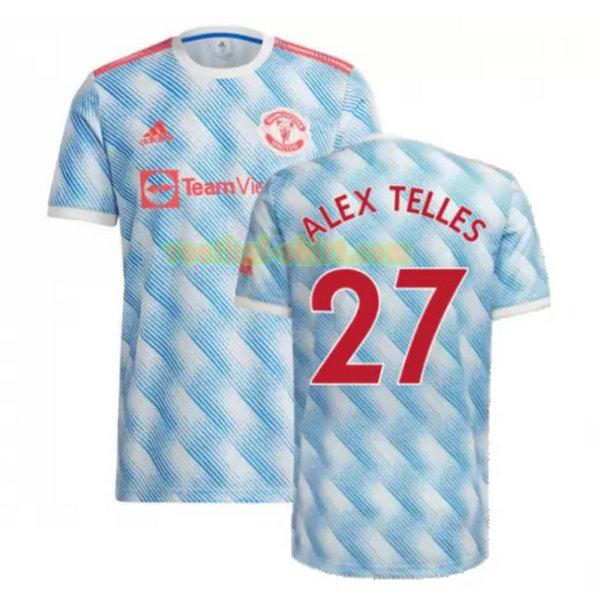 alex telles 27 manchester united uit shirt 2021 2022 blauw mannen