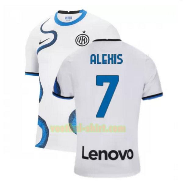 alexis 7 inter milan uit shirt 2021 2022 wit mannen