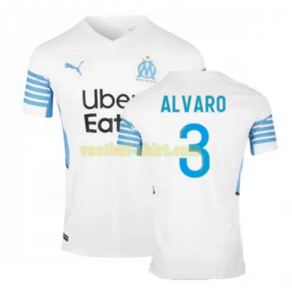 alvaro 3 olympique marseille thuis shirt 2021 2022 wit mannen