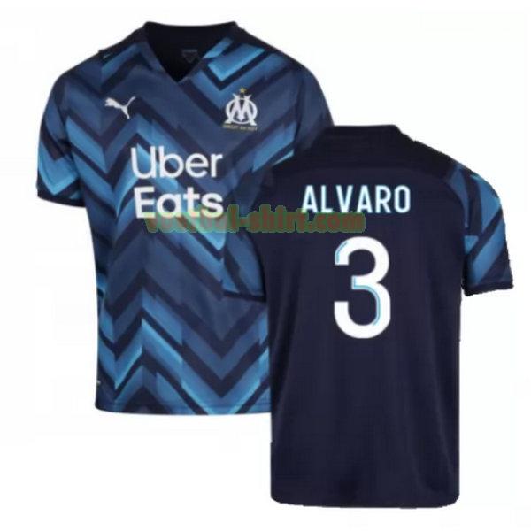 alvaro 3 olympique marseille uit shirt 2021 2022 blauw mannen