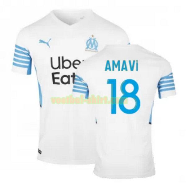 amavi 18 olympique marseille thuis shirt 2021 2022 wit mannen