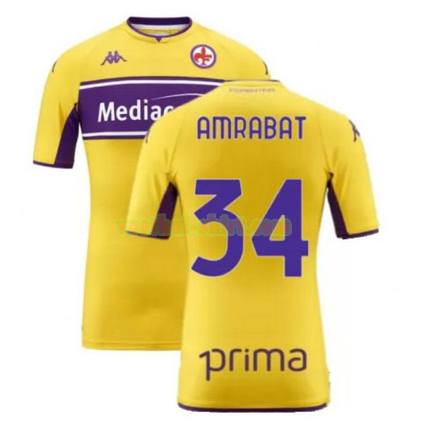 amrabat 34 fiorentina 3e shirt 2021 2022 geel mannen