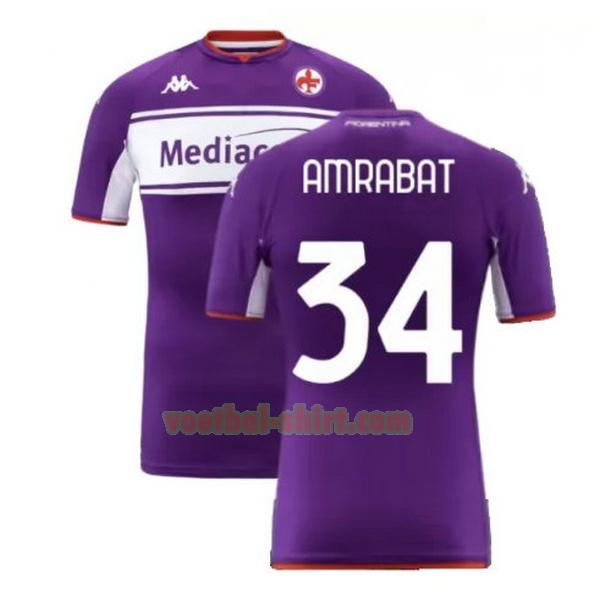 amrabat 34 fiorentina thuis shirt 2021 2022 purper mannen