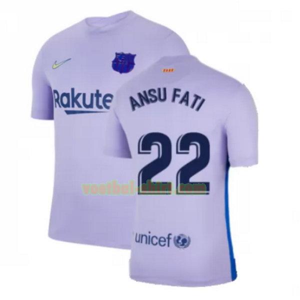 ansu fati 22 barcelona uit shirt 2021 2022 geel mannen