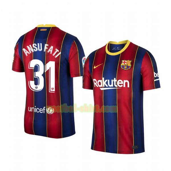 ansu fati 31 barcelona thuis shirt 2020-2021 mannen