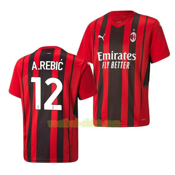 ante rebic 12 ac milan thuis shirt 2021 2022 rood mannen