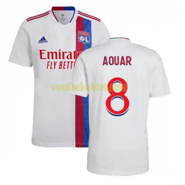 aouar 8 olympique lyon thuis shirt 2021 2022 wit mannen