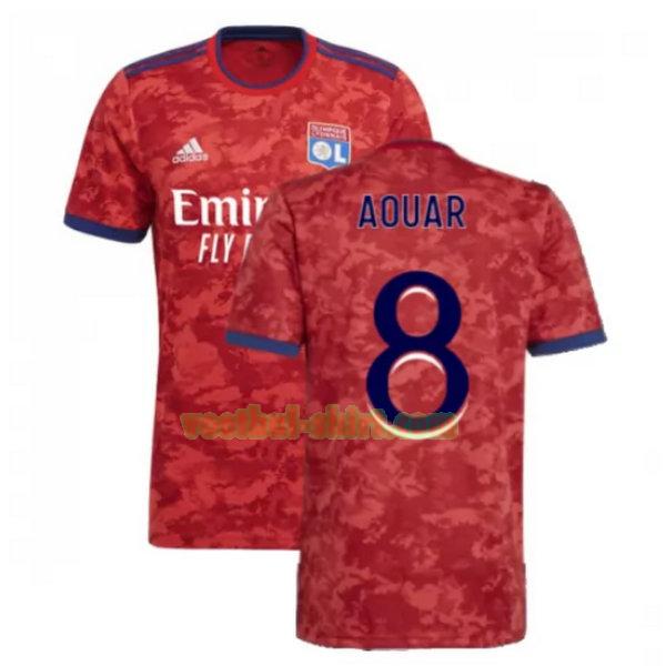 aouar 8 olympique lyon uit shirt 2021 2022 rood mannen