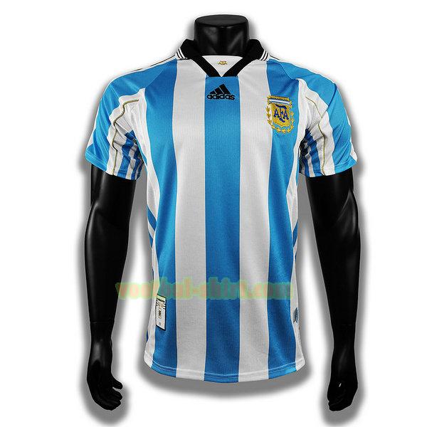 argentinië thuis player shirt 1998 wit blauw mannen