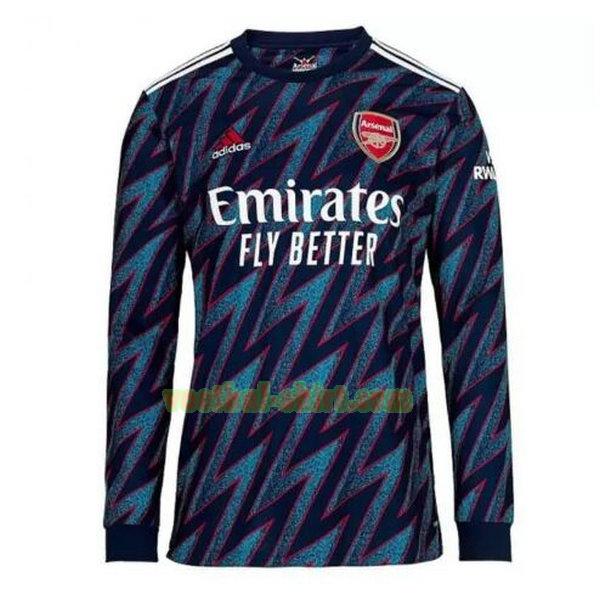 arsenal lange mouwen 3e shirt 2021 2022 blauw mannen