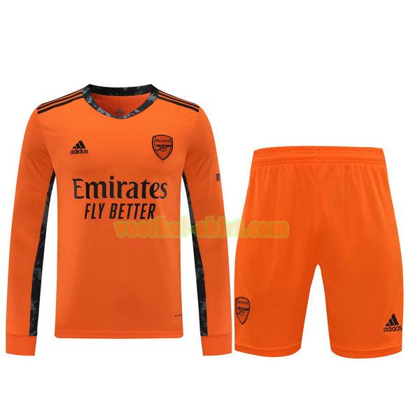 arsenal lange mouwen doelman shirts+pantalón 2021 oranje mannen