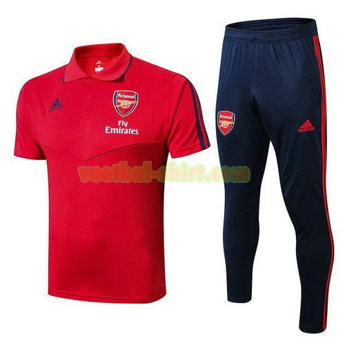 arsenal set poloshirt 2019-20 rood mannen