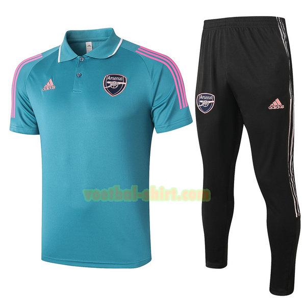 arsenal set poloshirt 2021 2022 blauw mannen