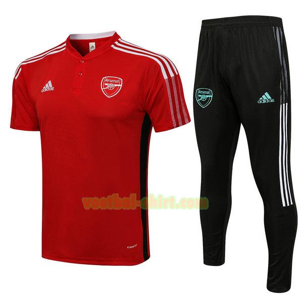 arsenal set poloshirt 2021 2022 rood mannen