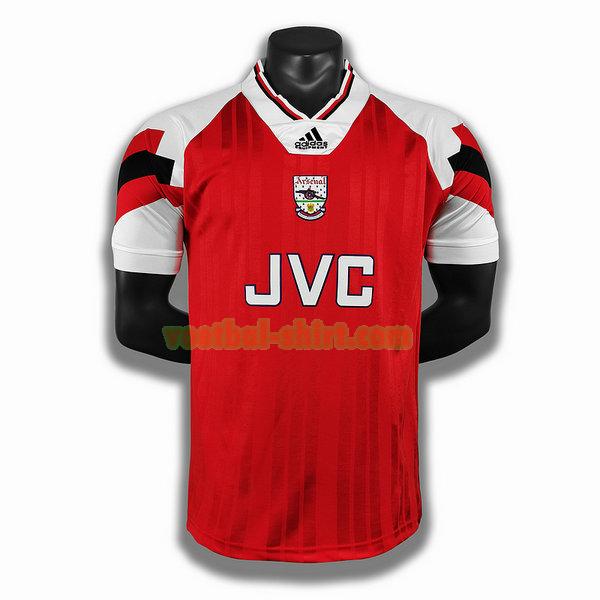 arsenal thuis player shirt 1992 1993 rood mannen