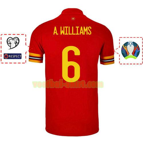 ashley williams 6 wales thuis shirt 2020 mannen