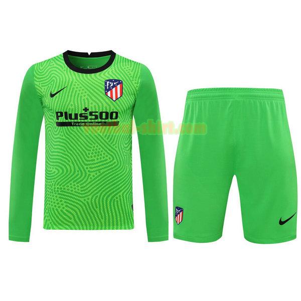 atletico madrid lange mouwen doelman shirts+pantalón 2021 groen mannen