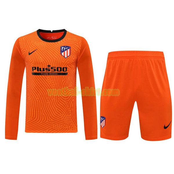 atletico madrid lange mouwen doelman shirts+pantalón 2021 oranje mannen