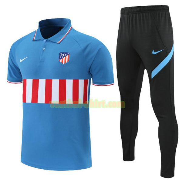 atletico madrid set polo 2022 blauw rood mannen